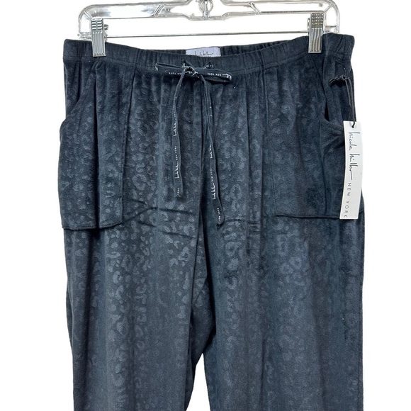 Nicole Miller Velvety Velour Black Jogger Pants, M - Picture 2 of 7